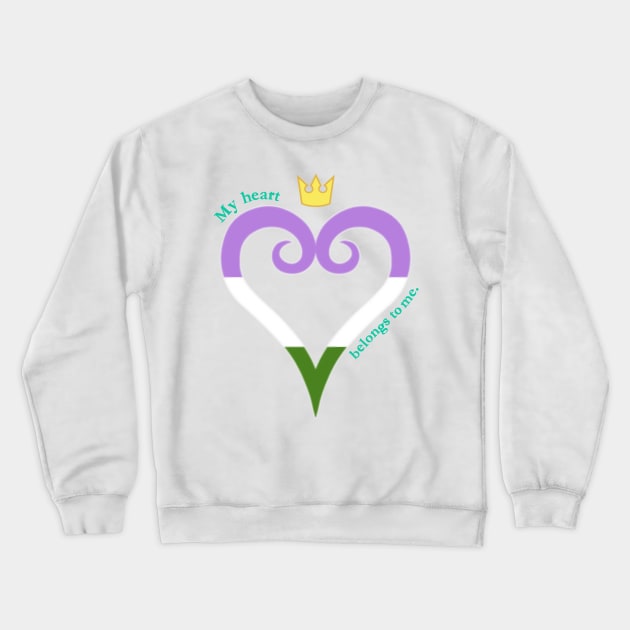 Gender Queer Pride Heart Crewneck Sweatshirt by The Curio Art Shop